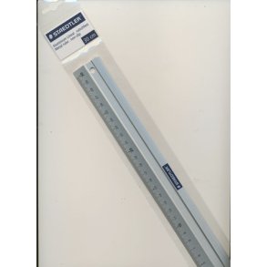 Lineal aluminium 45cm med gummibagside
