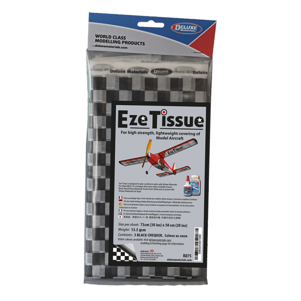 Eze Tissue (black chequer), 3 sheets/pack