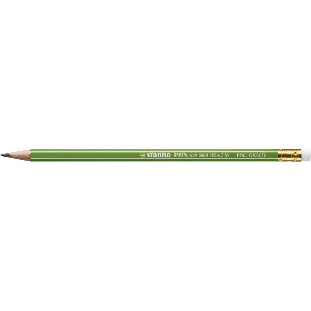 STABILO FSC GREENGRAPH M/TOPGUMMI, 12 stk