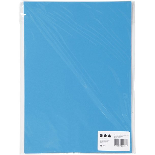 Creativ papir, A4 210x297 mm, 80 g, bl, 20ark