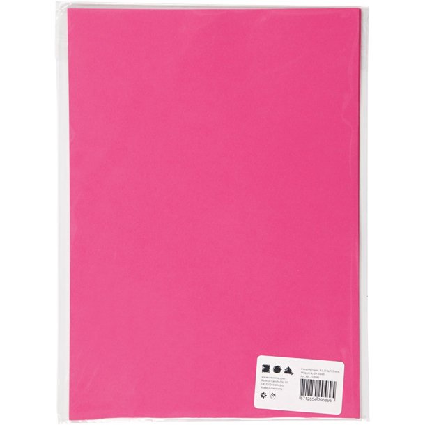 Creativ papir, A4 210x297 mm, 80 g, pink, 20ark