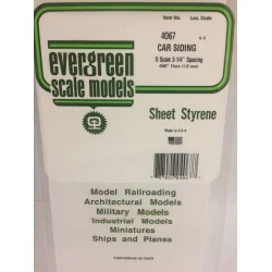 1 mm styren ark 15x30 cm Brdderillet 1,69 mm