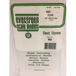 Klar polystyren ark 15x30 cm 0,13mm, 3 ark pr pakke