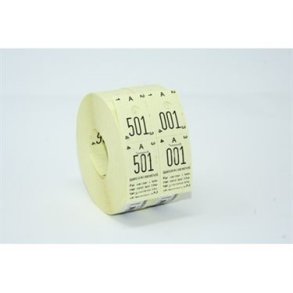 GARDEROBENUMRE 48 - Gul (500 stk 2 delt)