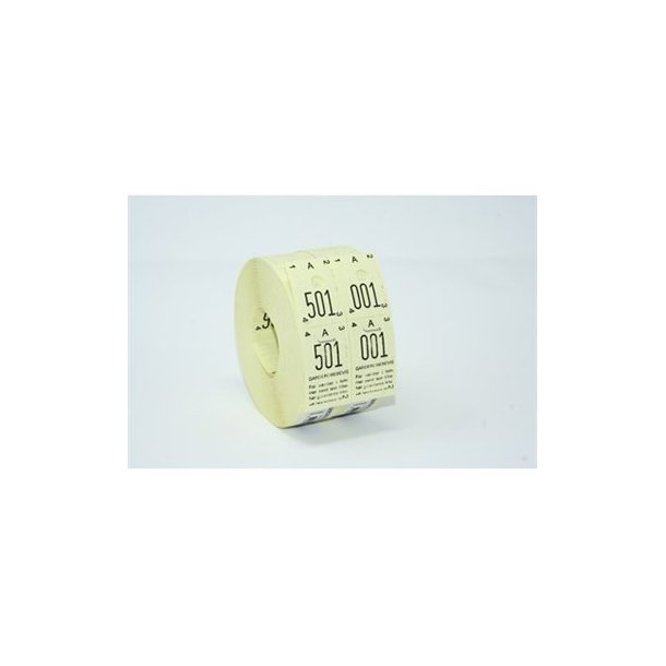 GARDEROBENUMRE 48 - Gul (500 stk 2 delt)