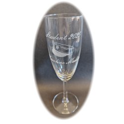 Champagne glas med studenter hue