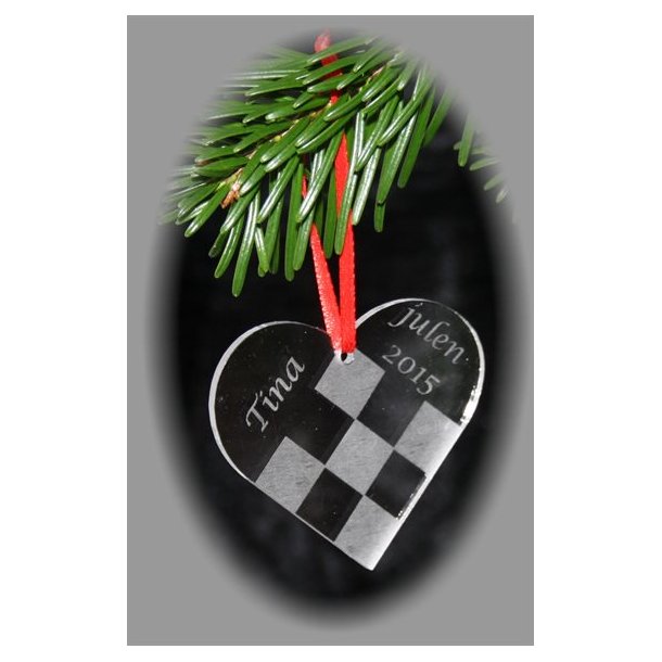 Julehjerte i klar akryl