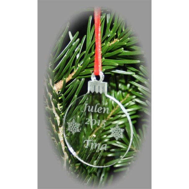 Julekugle i klar akryl