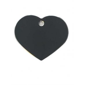 Hunde/katte tegn stort hjerte, Sort, Aluminium