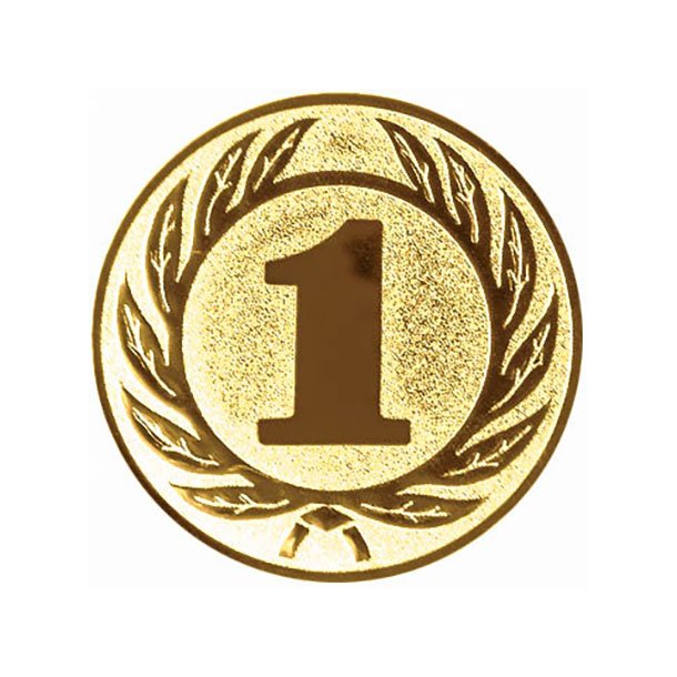 Emblem Nummer 1, Guld,  �50mm
