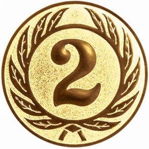 Emblem Nummer 2, Guld,  �50mm