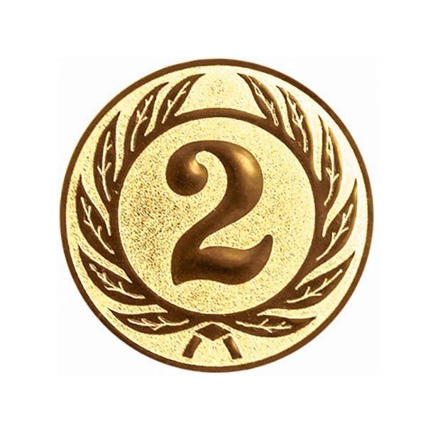 Emblem Nummer 2, Guld,  �50mm